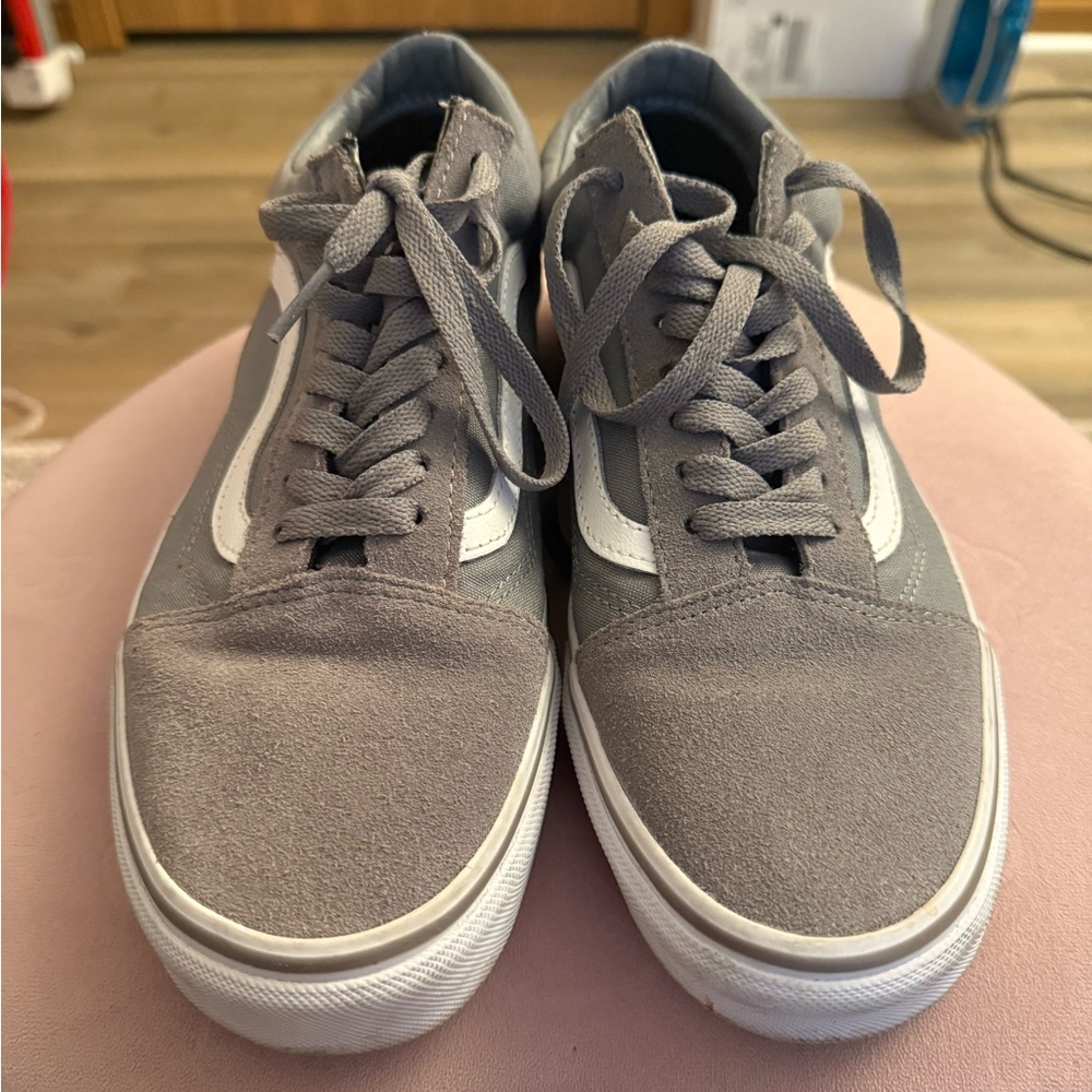 Vans Gray and White Low-Top Sneakers
